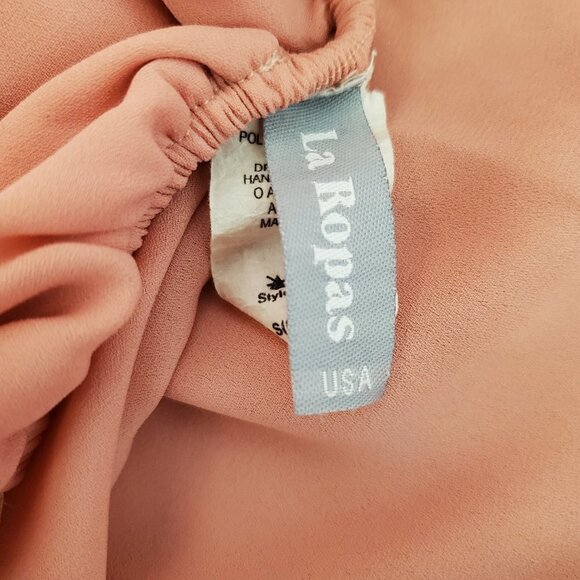 🏆102 La Ropas Off Shoulder Pink Baby Doll Top - Picture 2 of 4